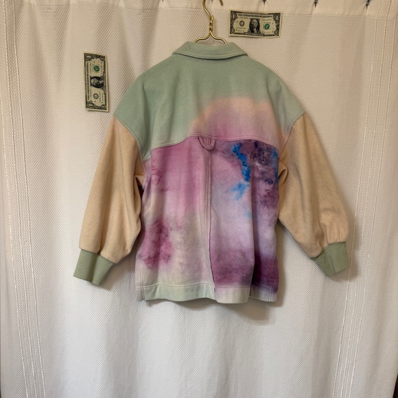 Pilcro Pastel Utility Jacket in Pink and Green - Picture 2 of 3